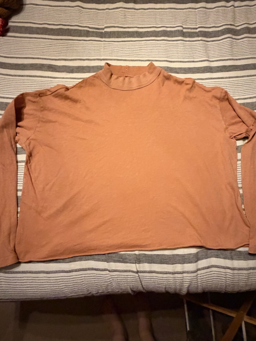 Women's Long Sleeve Mock Neck Top in Rust